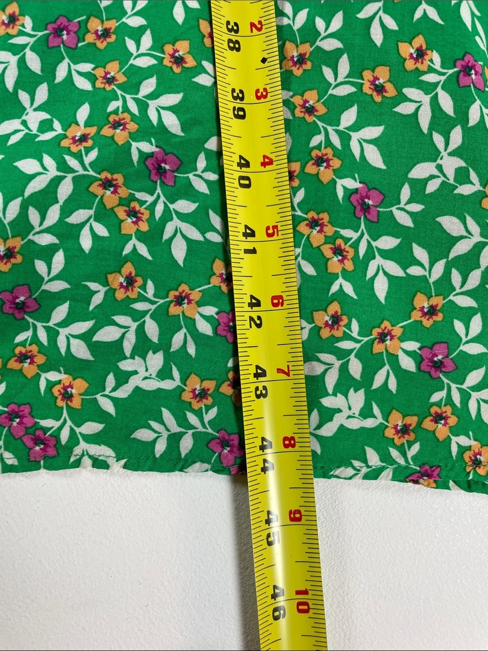 Draper James Green Floral V-Neck Smocked Midi Dress with Puff Sleeves - Size 3X - Picture 10 of 12